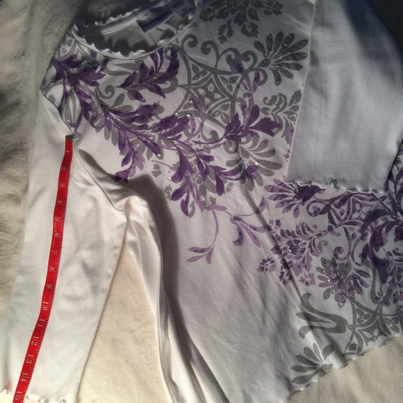 Alfred Dunner Top Elbow Length Embellished - Picture 6 of 7